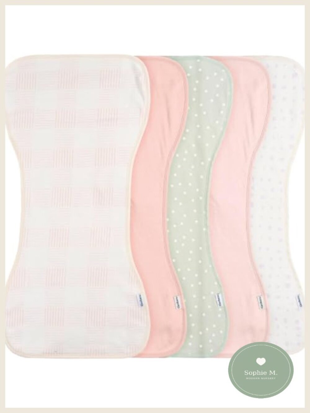 Burp Cloths Soft Fabric Gentle on Sensitive Skin Multi-Color 60 Pack